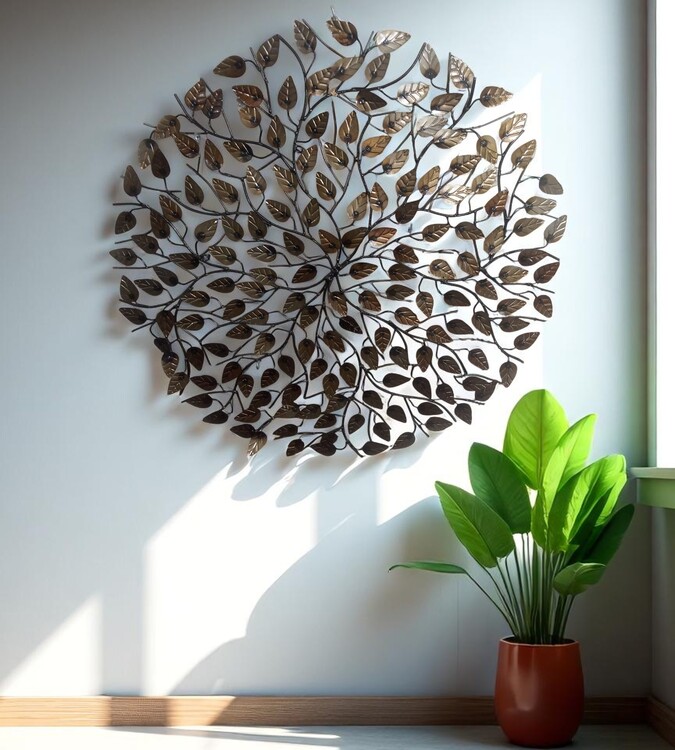 Arandela completamente de Ferro Redonda totalmente feita a mão,