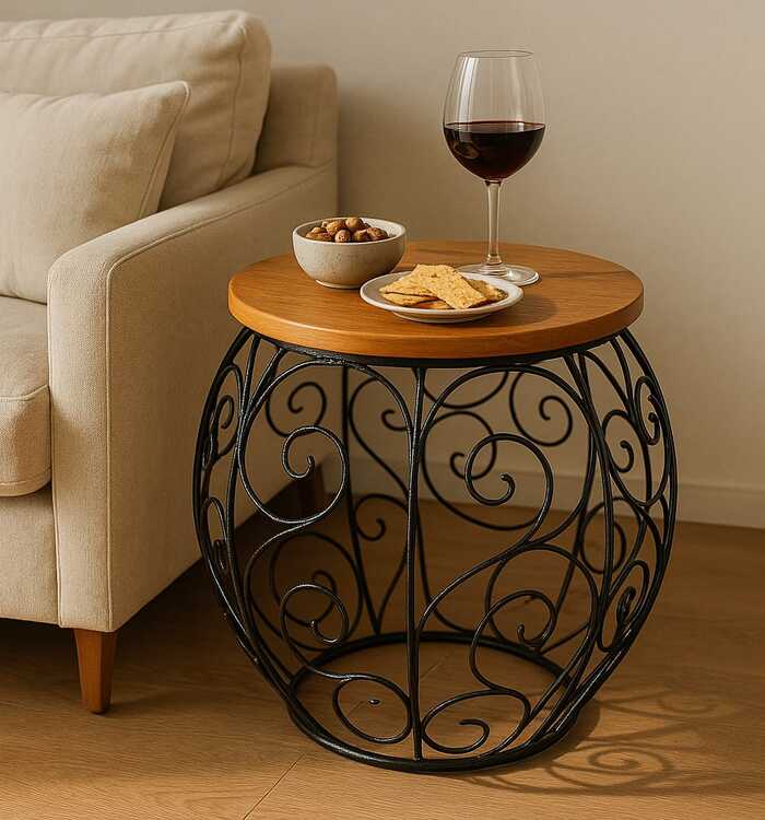 Mesa de ferro fundido com madeira artesanal 