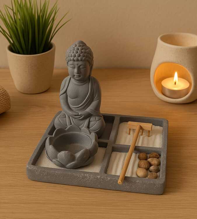 Mini Jardim Zen Com Buda 