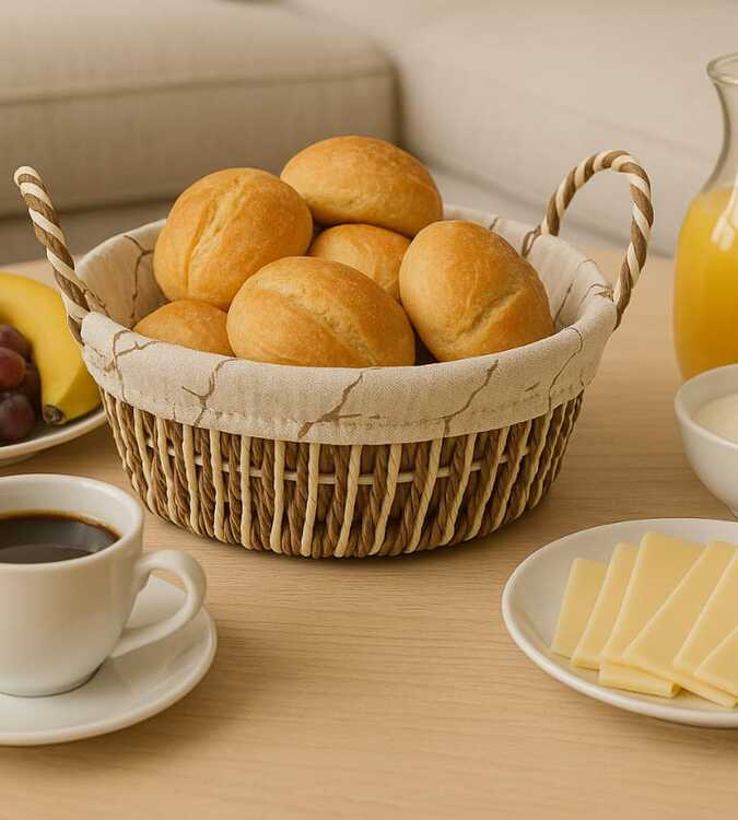 Cesto Redondo de Vime Trançado 