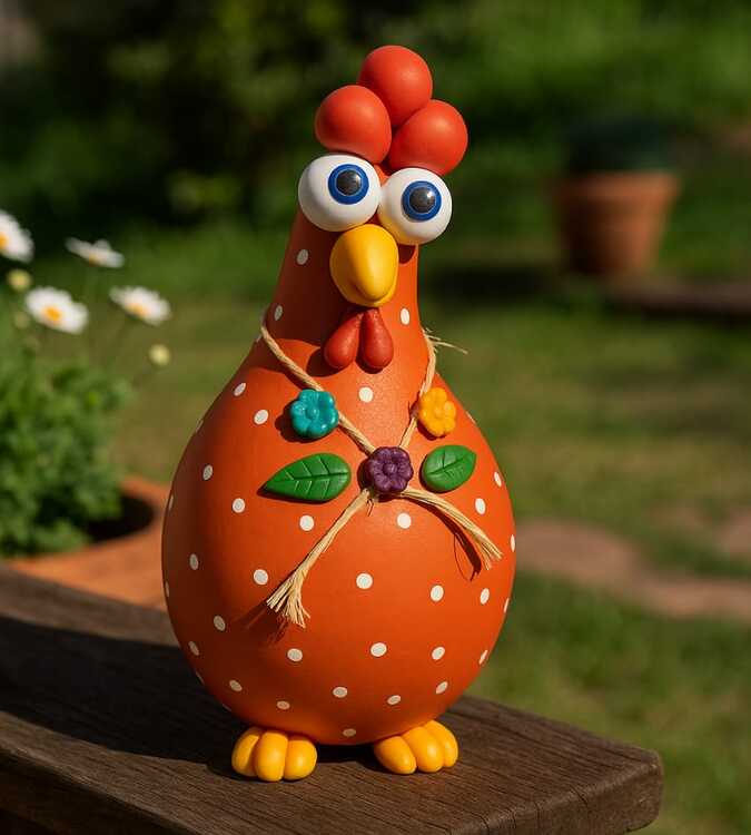 Galinha Decorativa em Cabaça