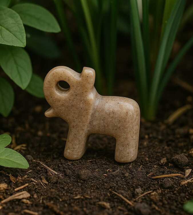 Mini Elefante Decorativo em Pedra-Sabão