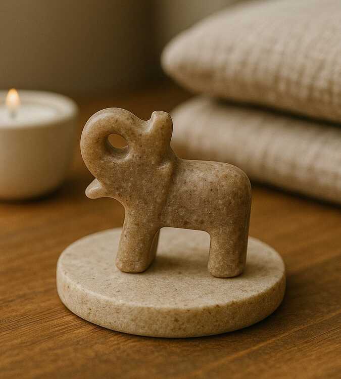 Mini Elefante Decorativo em Pedra-Sabão