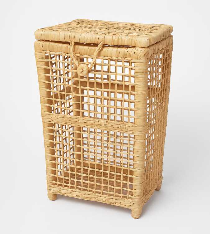 Cesto Artesanal em Palha Natural com Tampa 