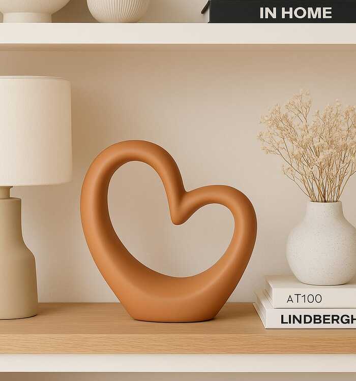 Escultura Decorativa em Formato de Coração