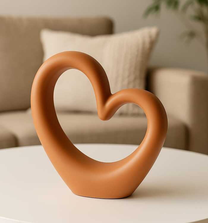 Escultura Decorativa em Formato de Coração