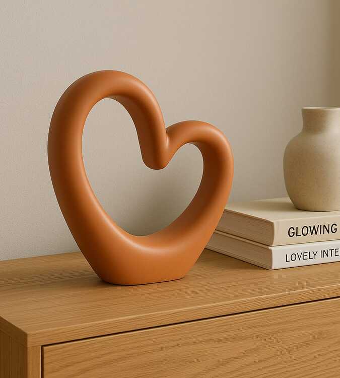 Escultura Decorativa em Formato de Coração