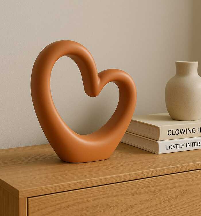 Escultura Decorativa em Formato de Coração