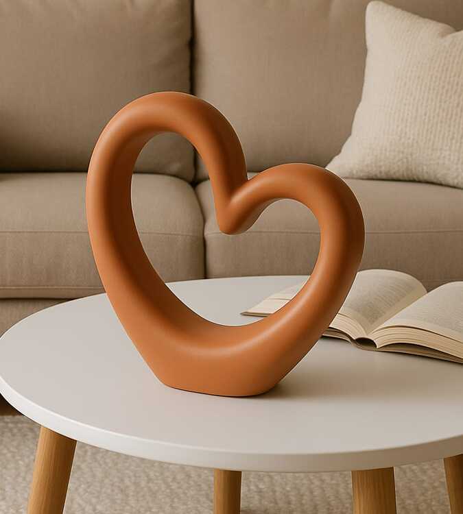 Escultura Decorativa em Formato de Coração