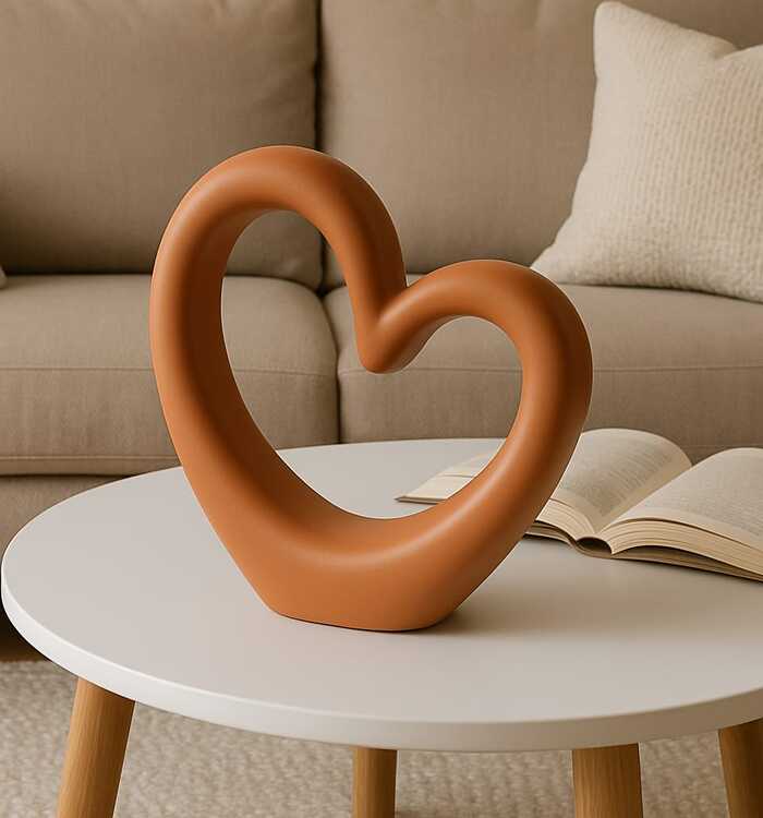 Escultura Decorativa em Formato de Coração