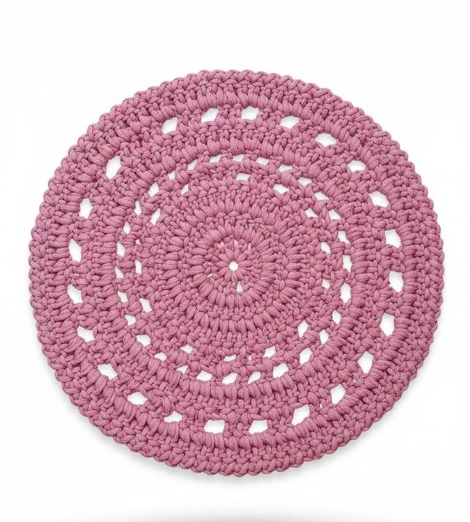 Tapete de crochê, fio de malha