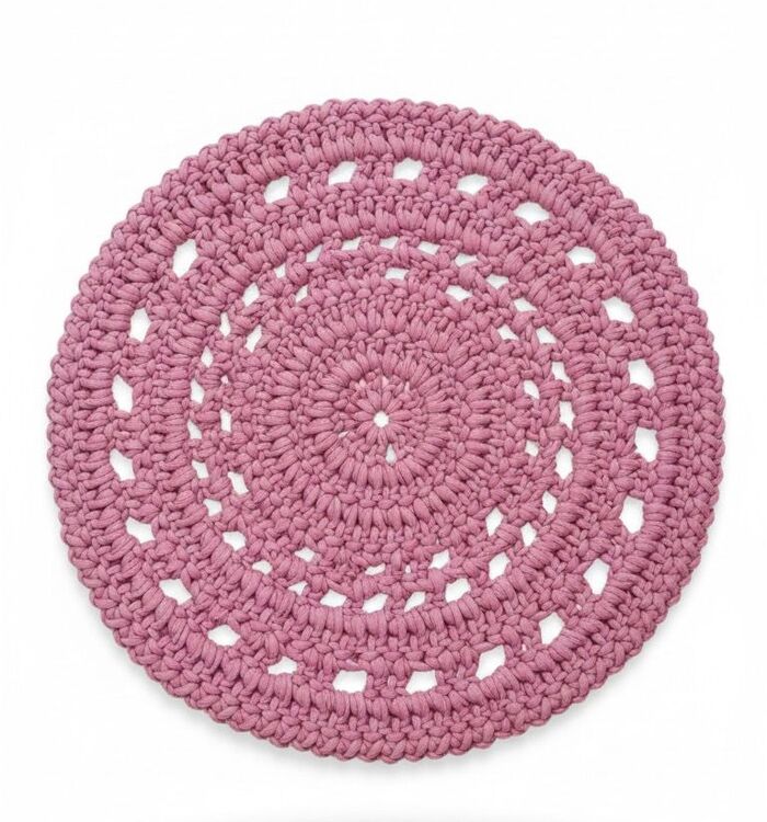 Tapete de crochê, fio de malha