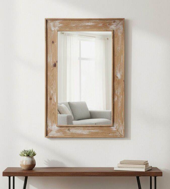 Espelho Madeira De Demolição 