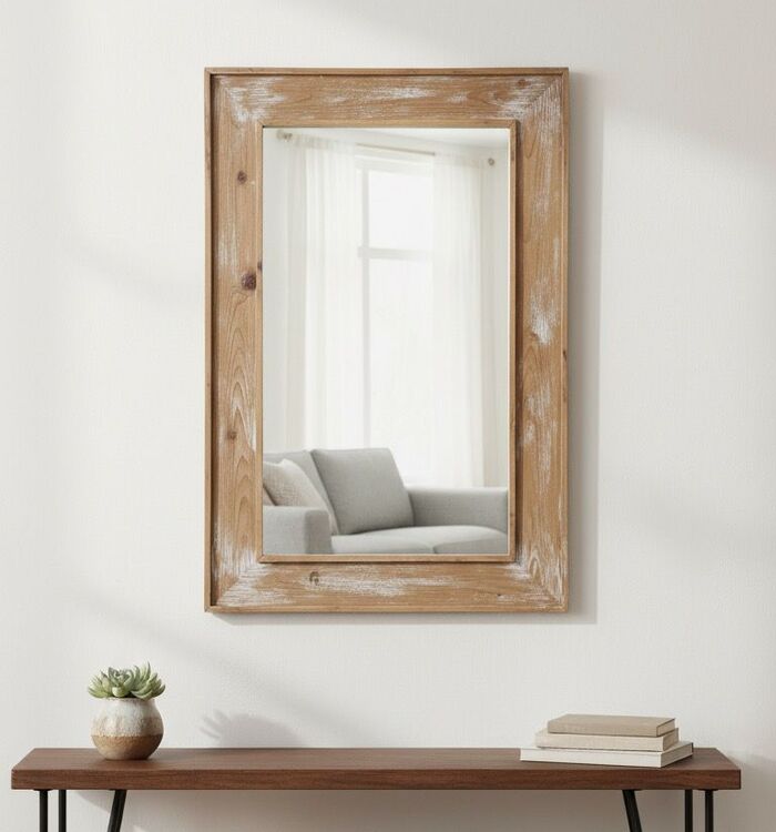 Espelho Madeira De Demolição 